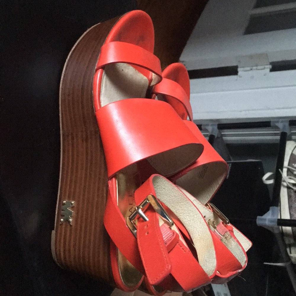 MK red orange sandals